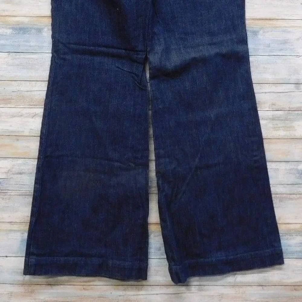 New York Company‎ Womens Dark Wash Flare Leg Denim Jeans Size 10 Vintage Boho